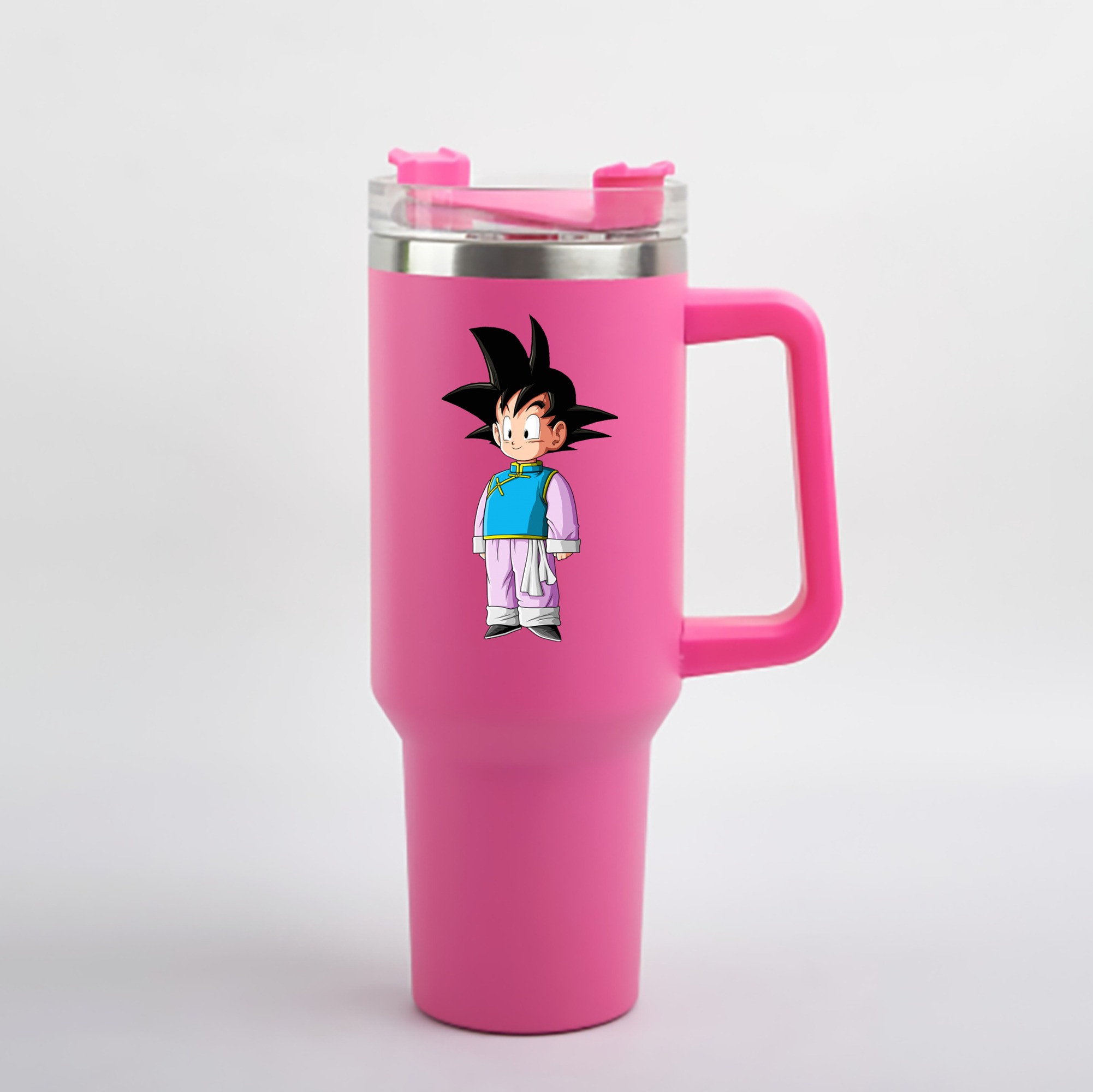 （画像用） ドラゴンボール 孫悟空（そん ごくう）Son Goku カカロット DRAGON BALL Kakarotto 1200mL車用タンブラー - クリスタルステッカー（プラスチックストロー付き）